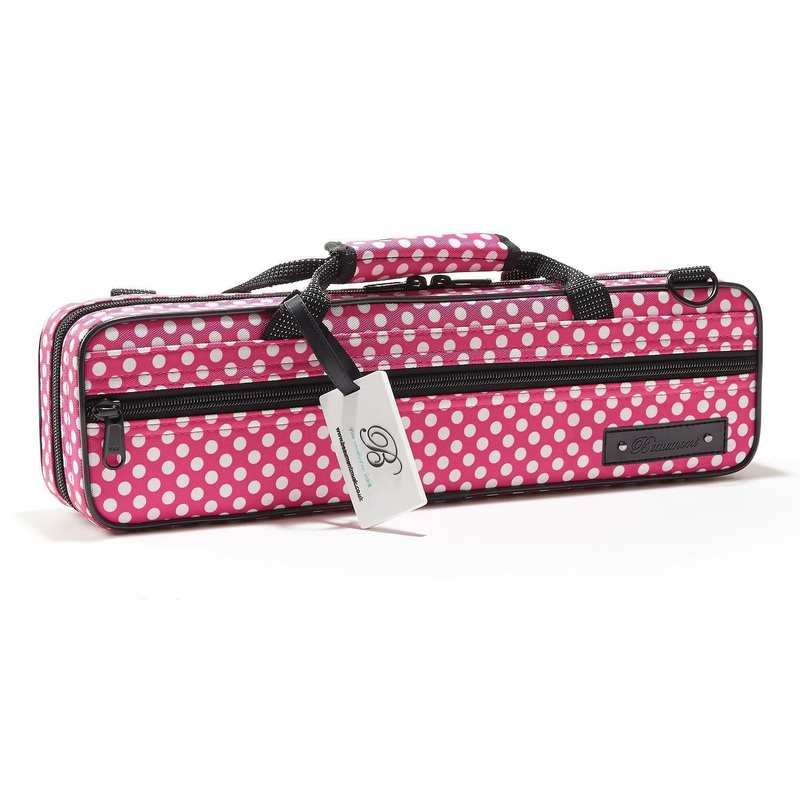 Beaumont Flute C-Foot Box Case – Pink Polka Dot