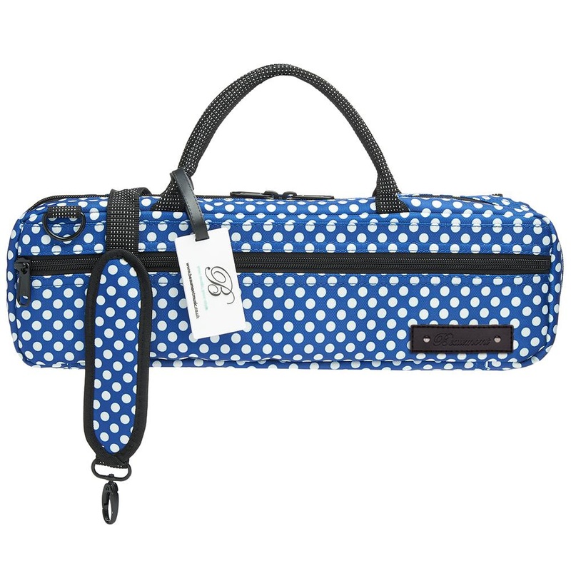 Beaumont Flute C-Foot Carry Case – Blue Polka Dot