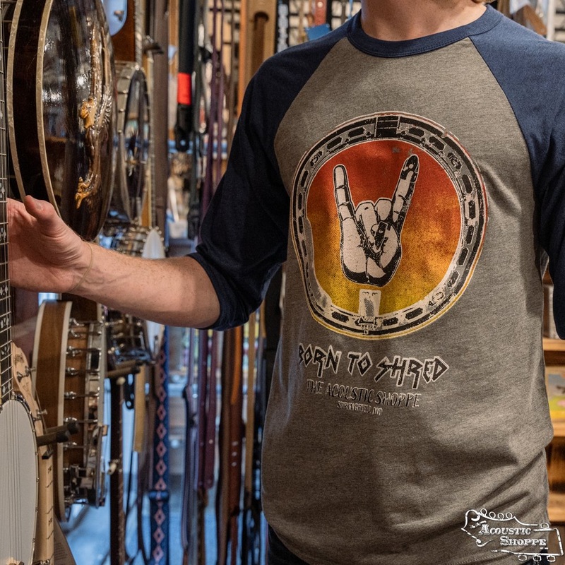 Banjo Shred Design 3/4 Length Sleeve Baseball T-Shirt