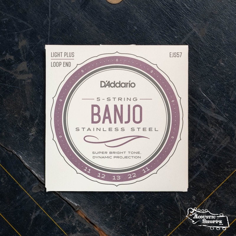 D’Addario EJS57 5-String Banjo Strings, Stainless Steel, Custom Medium, 11-22