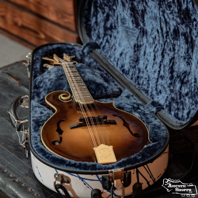(Used) Calton White W/Blue Splatter F-Style Mandolin Case