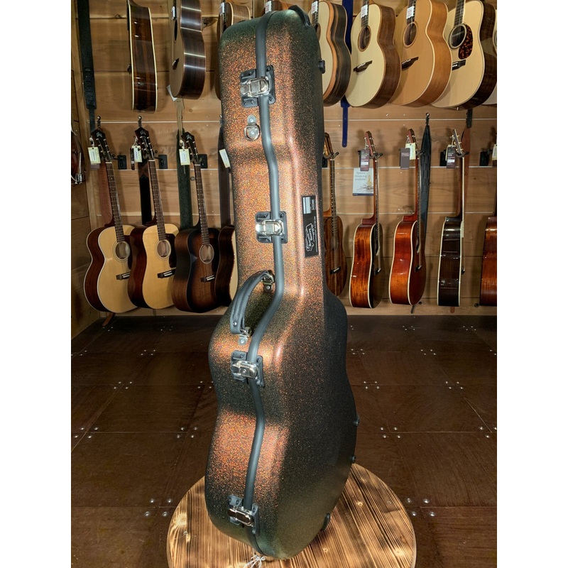 Calton Aged Copper Glitter/Gold Interior Dreadnought Guitar Case