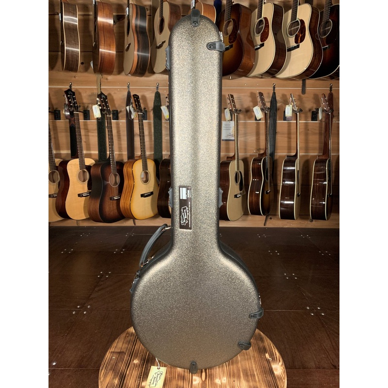 Calton Banjo Case, Fool’s Gold Black Glitter Textured Finish/Black Interior