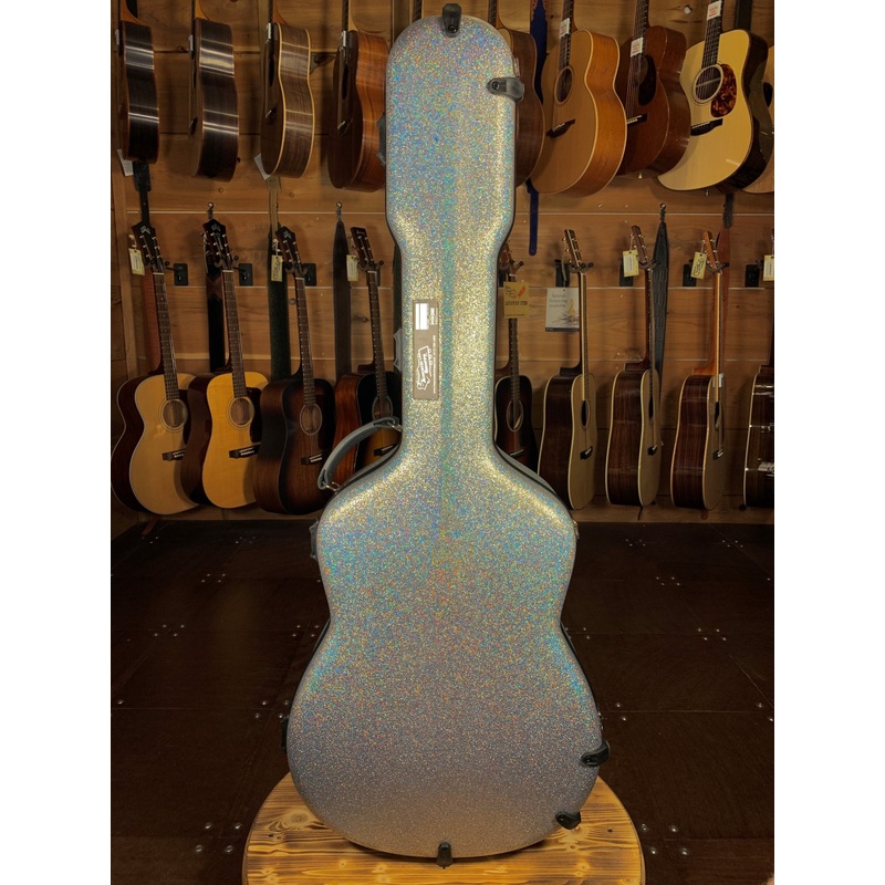 Calton Diamond Glitter Grey Exterior/Burgundy Interior Dreadnought Guitar Case #19-601560