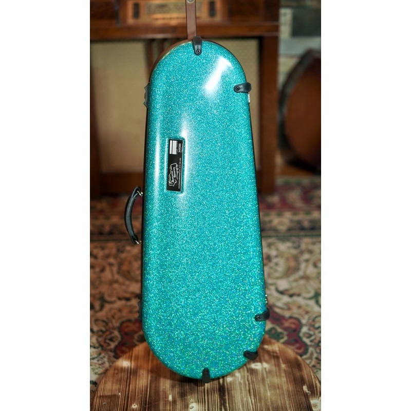 Calton Mandolin Deluxe, F Style, Smooth Glitter Finish: Blue Lagoon/Aqua Interior #19-601789