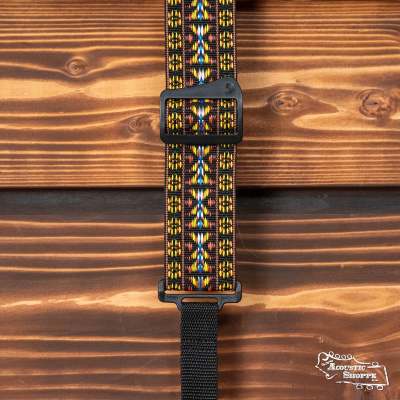 D’Addario 20N01BJ Woven Hootenanny Banjo Strap – Yellow and Brown