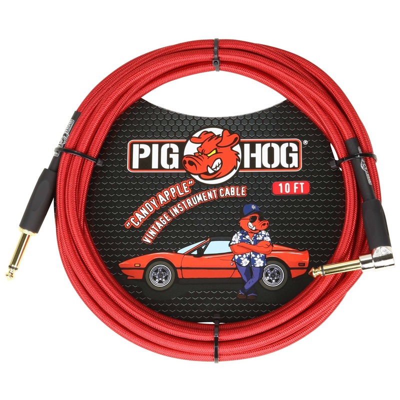 Pig Hog Candy Apple 20ft Instrument Cable – Right Angle
