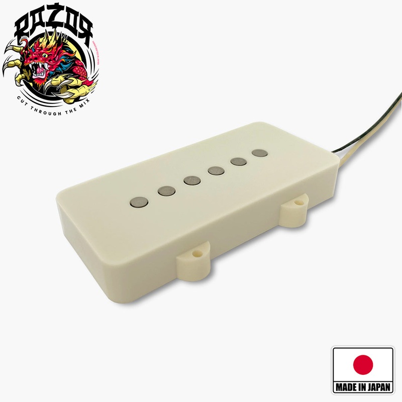 Razor Mangetsu Full Moon Bridge Pickup For Jazzmaster – Aged White