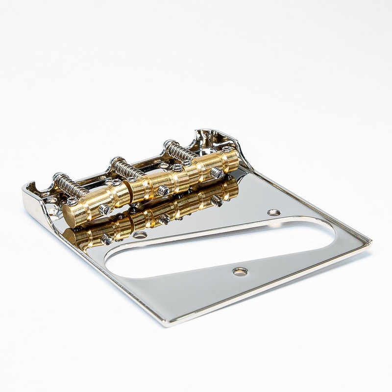 Allparts Telecaster Bridge with Advanced Plating Compensated Saddles for use with Bigsby