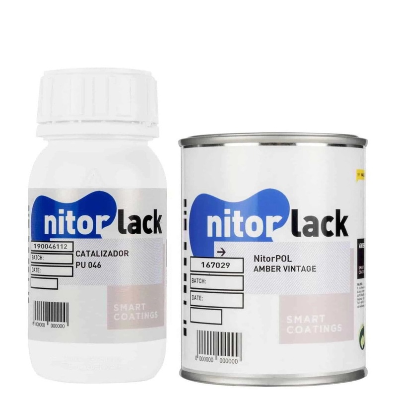 Nitorlack Polyurethane Can Amber Gloss 500mL (includes catalyst)