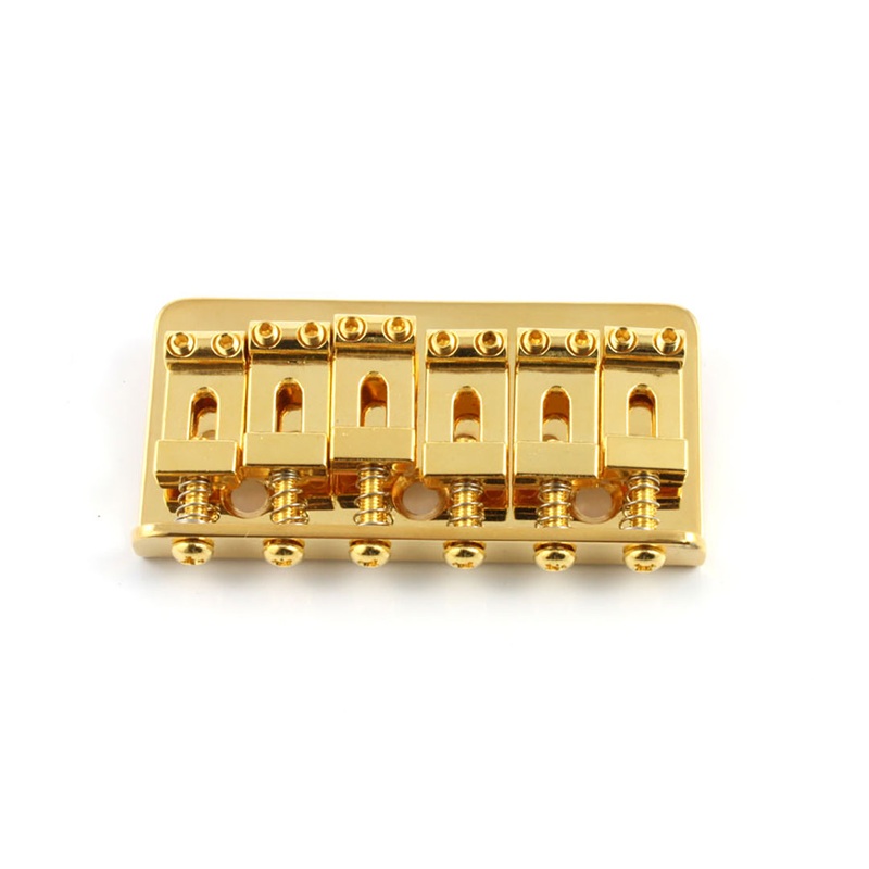 Gold Allparts Non-Tremolo Steel Bridge for Strat
