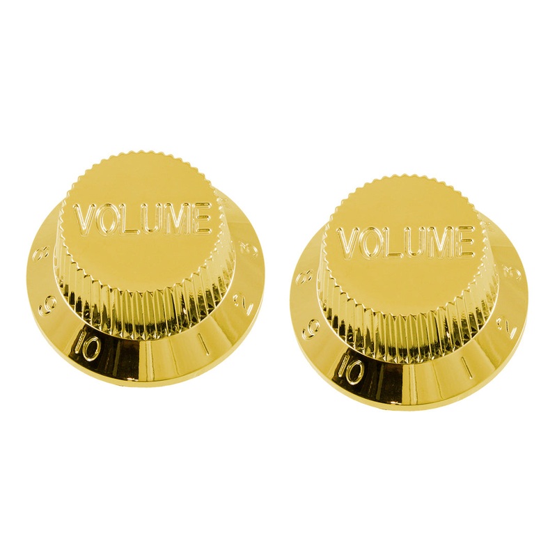 Gold Set of 2 Plastic Volume Knobs for Stratocaster