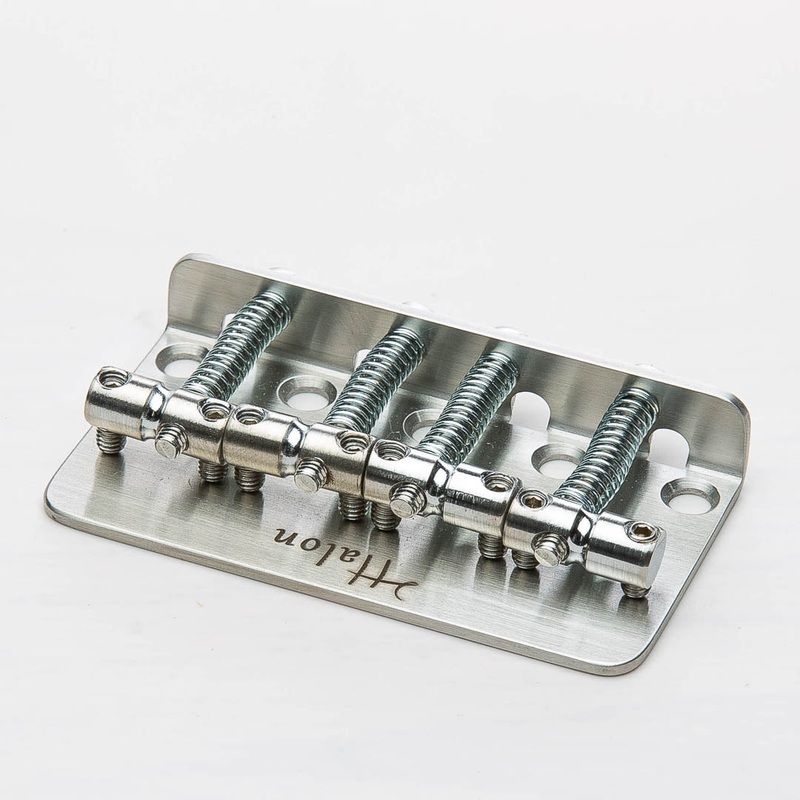 Halon – Full Steel 4 String Bass bridge – Stainless/Satin