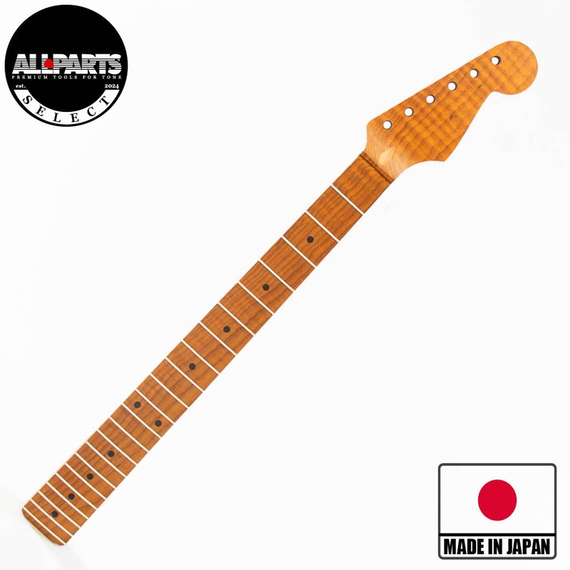 Allparts Select Tribute Series Layla Replacement Strat Neck AAA+ Roasted Flame Maple – Licensed by Fender