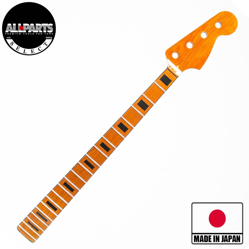 Allparts Select Tribute Series Tom Sawyer Replacement Jazz Bass Neck Roasted Maple – Licensed by Fender