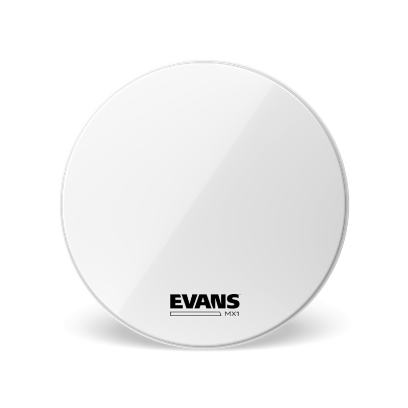 Evans – MX1 Marching Bass Drum Heads (White)