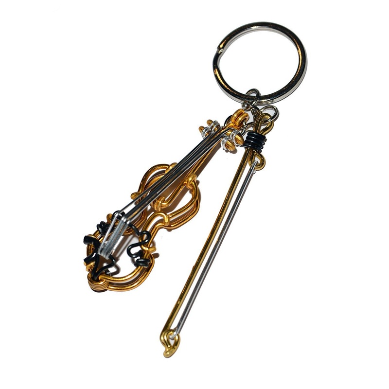 Wire Lover- Violin Keychain (Gold)
