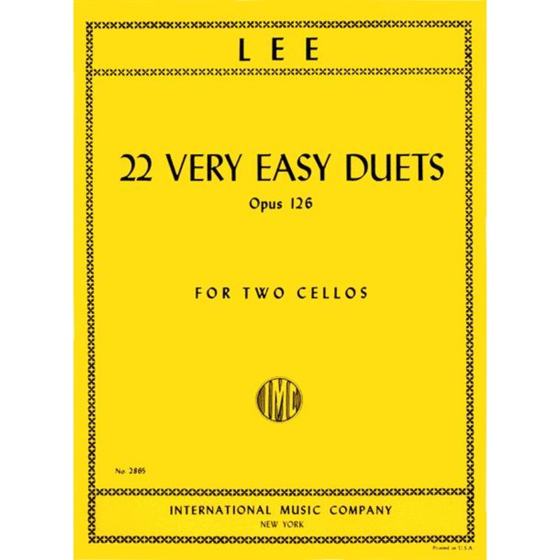 Lee, 22 Very Easy Duets Op. 126 for 2 Cellos (IMC)
