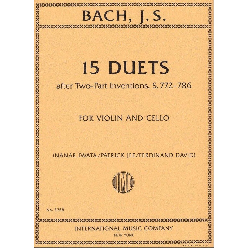 Bach, 15 Duets after Two-Part Inventions for Violin and Cello (IMC)