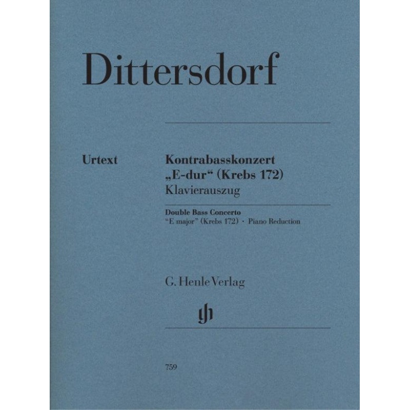Dittersdorf, C., Concerto in E Major for Double Bass (Henle)