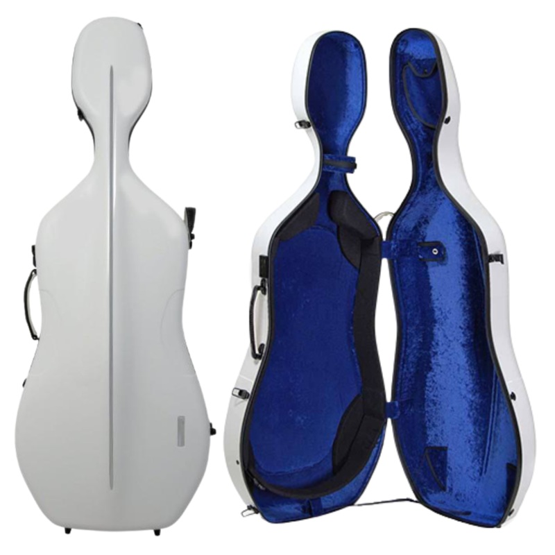 GEWA Air 3.9 Cello Case White Gloss with Blue Interior
