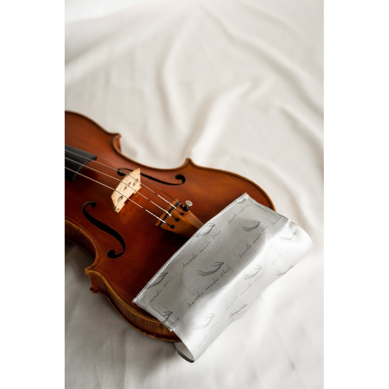 Leatherwood Chin Rest Cover – Pure Mulberry Silk Slate Grey