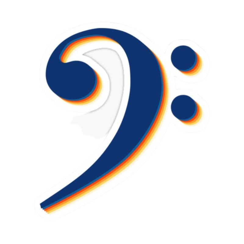 Sticker – Bass Clef Navy and Orange