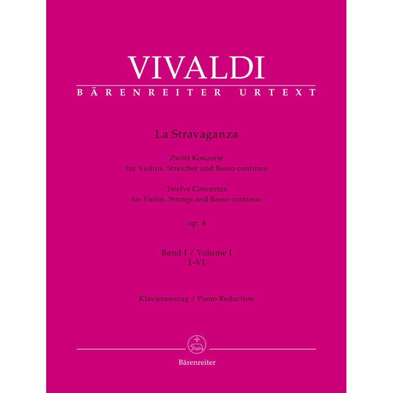 Vivaldi, La Stravaganza Op. 4 Volume. 1 No. 1-6 for Violin and Piano (Barenreiter)