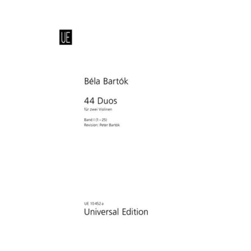 Bartok, 44 Duets for Violin Volume 1 (Universal)