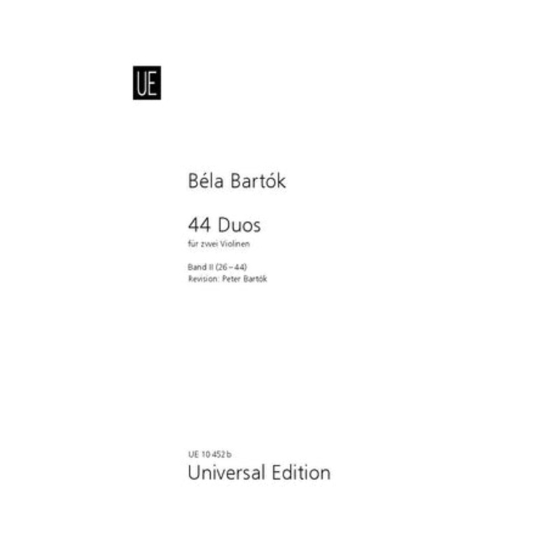 Bartok, 44 Duets for Violin Volume 2 (Universal)