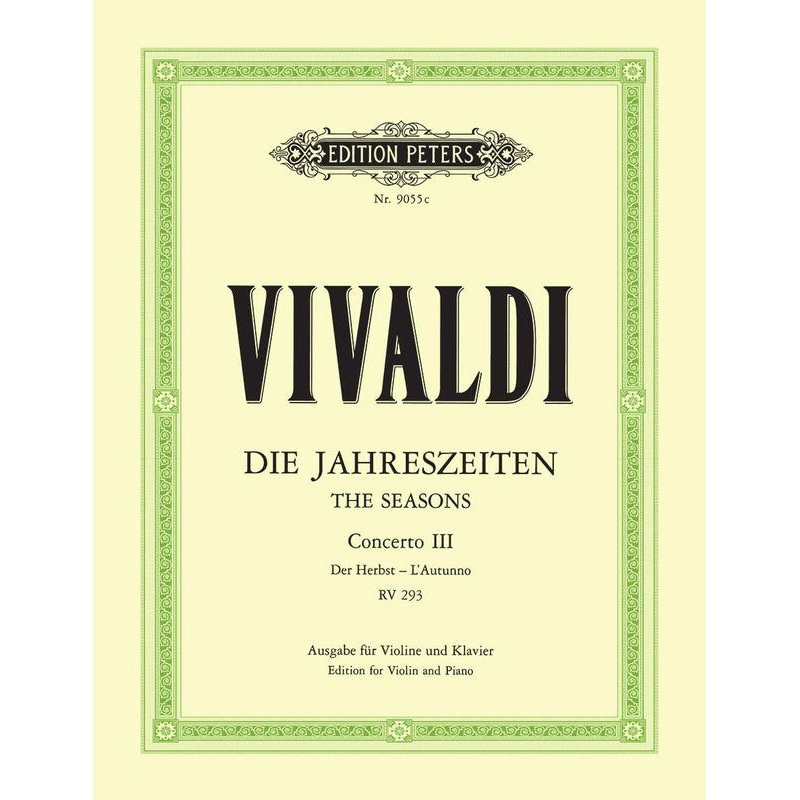 Vivaldi, Autumn from The Four Seasons for Violin and Piano (Peters)