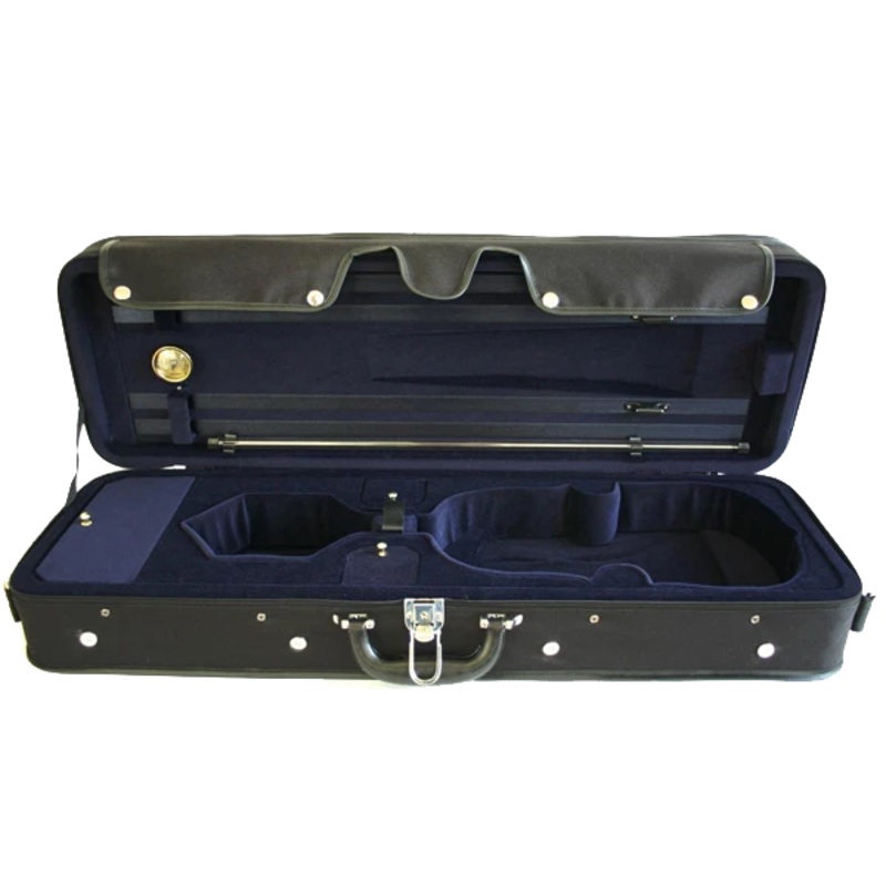 TG Oblong Violin Case Hill Style 1/4 – Black with Blue Interior