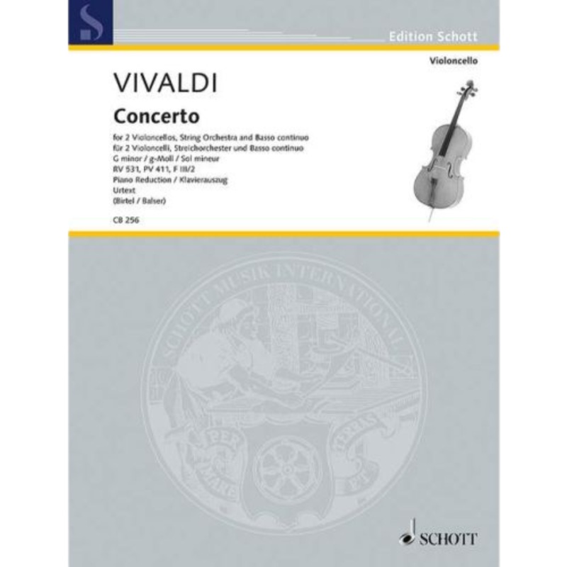 Vivaldi, Concerto in G Minor RV531 for 2 Cellos and Piano (Schott)