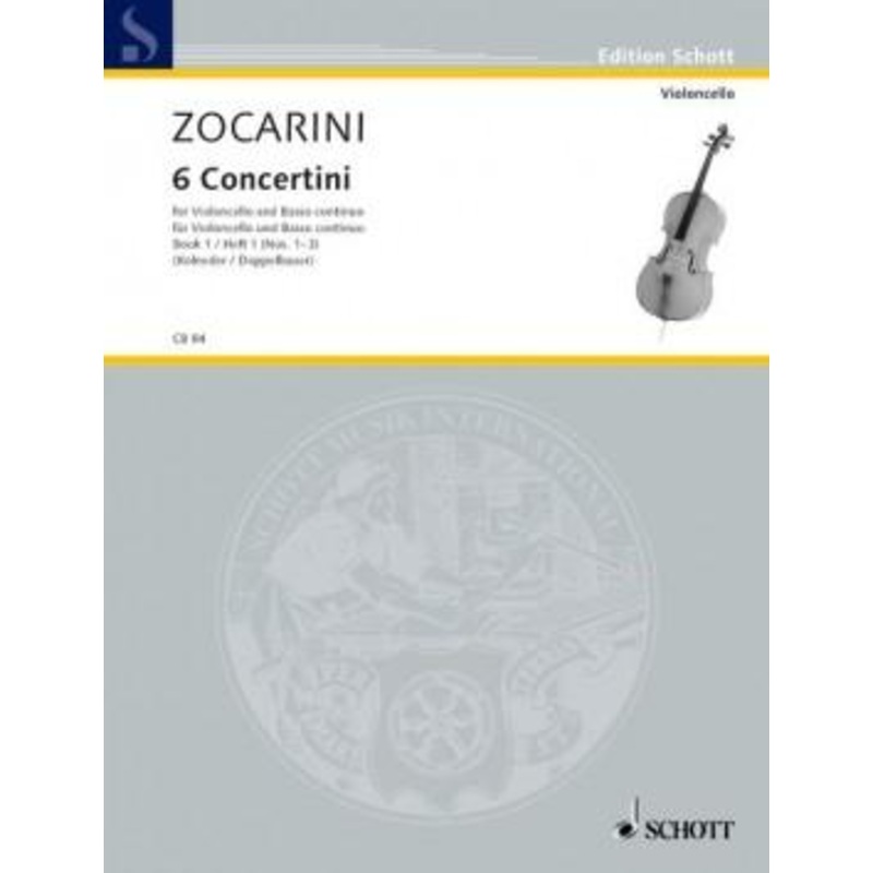 Zocarini, Six Concertini Book 1 for Cello and Piano (Schott)