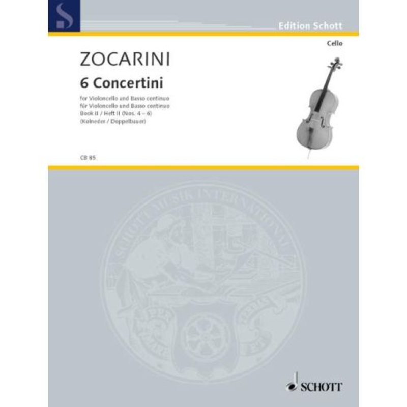 Zocarini, Six Concertini Book 2 for Cello and Piano (Schott)
