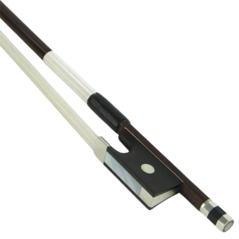 Knoll Brazilwood Nickel Mounted Violin Bow with Round Stick 4/4