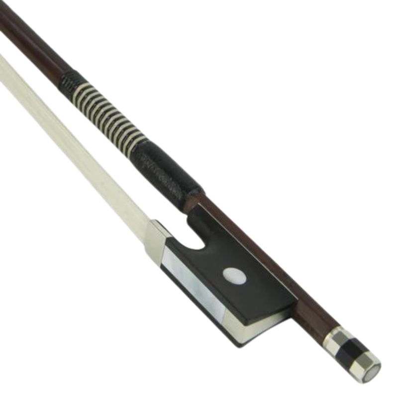 Knoll Brazilwood Nickel Mounted Violin Bow with Whalebone Lapping and Round Stick 4/4