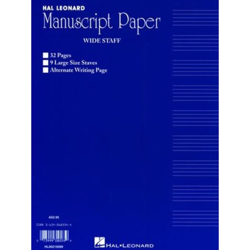 Manuscript Paper Wide Staff (32 Pages)