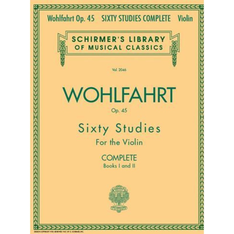 Wohlfahrt, 60 Studies Op. 45 Complete for Violin (Schirmer)