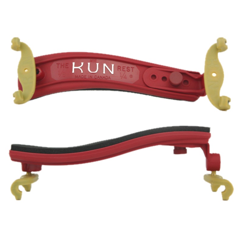 Kun Collapsible Shoulder Rest Violin 1/16-1/4 Red