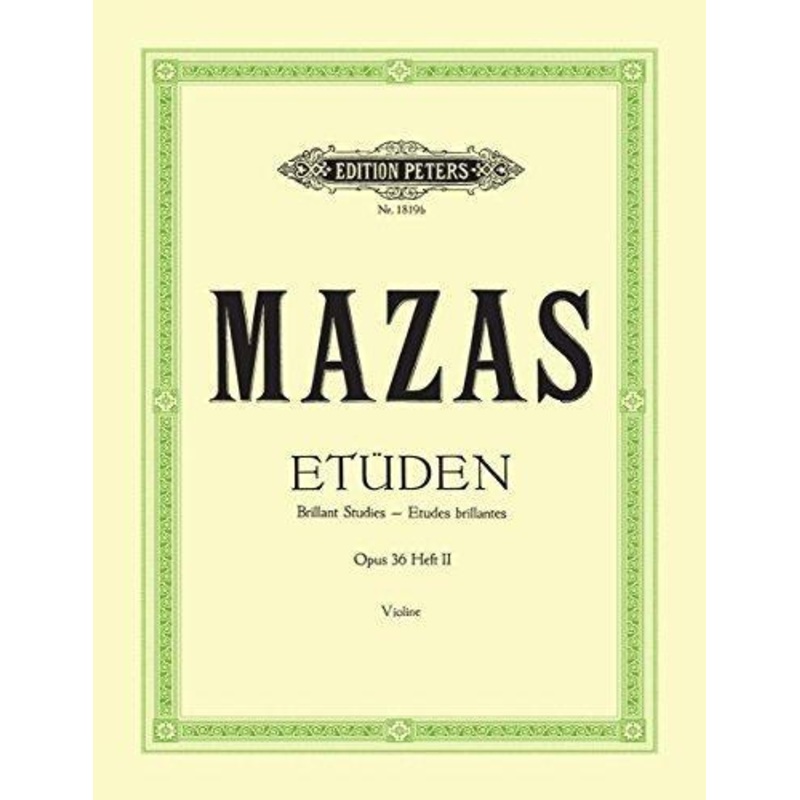 Mazas, Etudes Brillantes Op. 36 Book 2 for Violin (Peters)