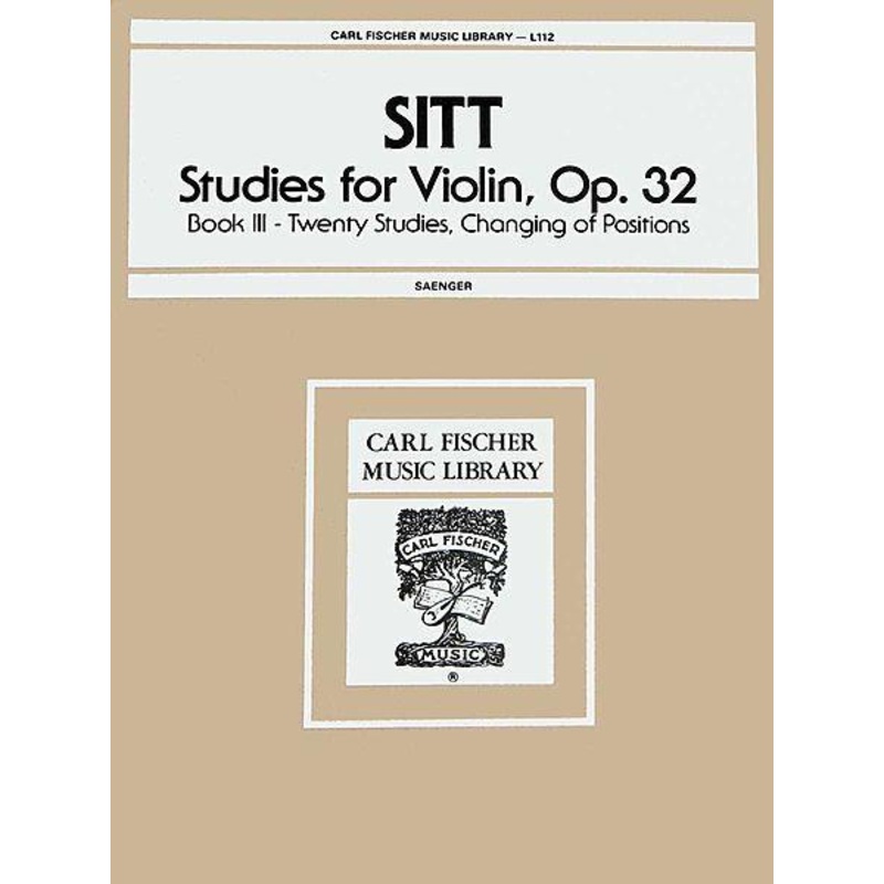 Sitt, 100 Studies Op. 32 Book 3 for Violin (Fischer)