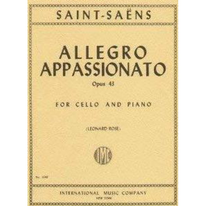 Saint Saens, Allegro Appassionato Op. 43 for Cello and Piano (IMC)