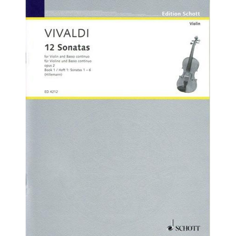 Vivaldi, 12 Sonatas Op. 2 Book 1 for Violin and Piano (Schott)