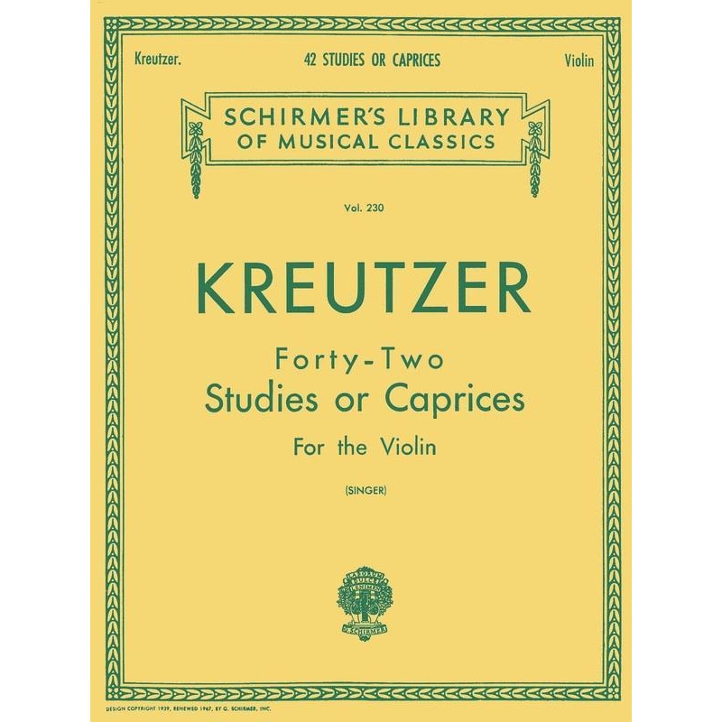 Kreutzer, 42 Studies for Violin (Schirmer)