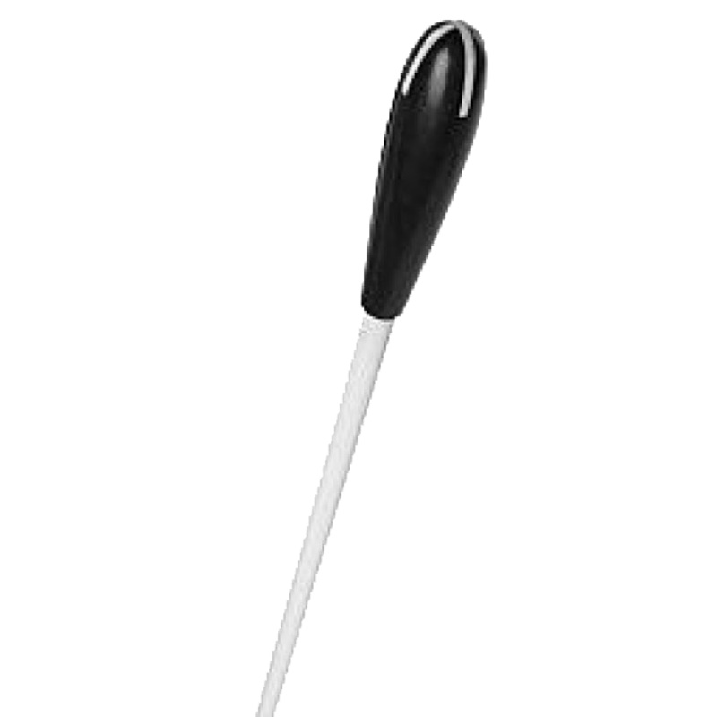 TAKT Baton 13 – White Stick with Ebony Handle and White Cross