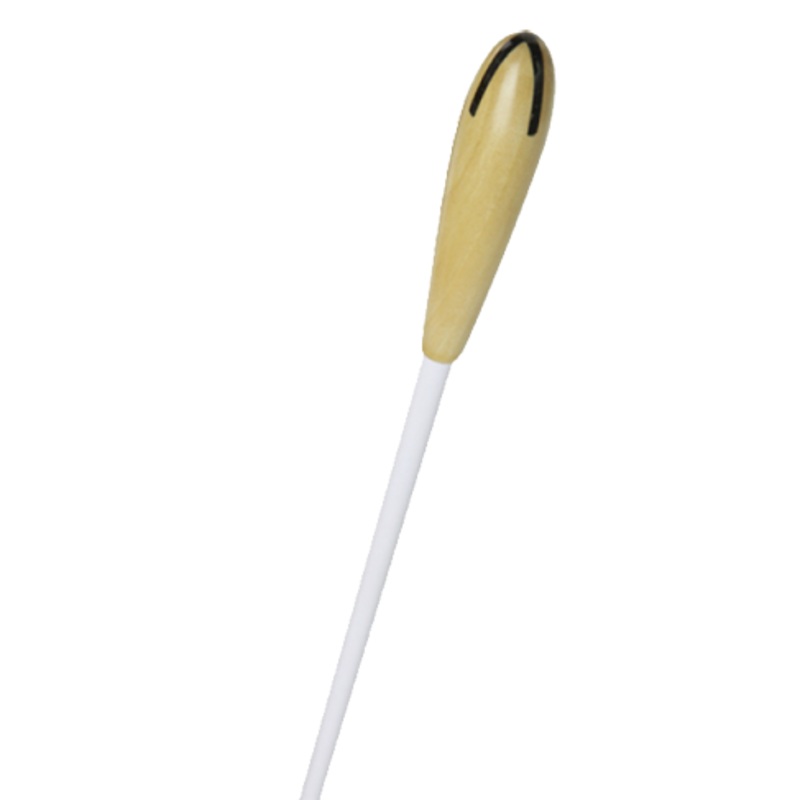 TAKT Baton 13 – White Stick with Small Boxwood Handle and Ebony Cross