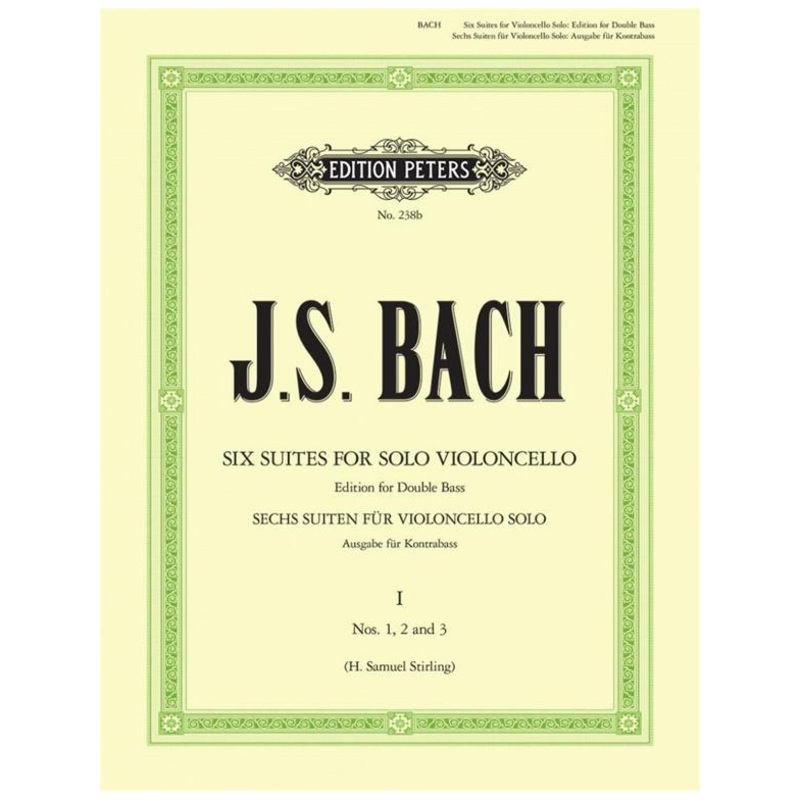 Bach, J.S., Six Suites Volume 1 Numbers 1-3 for Solo Double Bass (Peters)