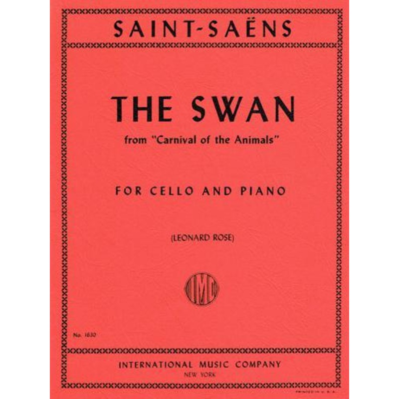 Saint Saens, The Swan from Carnival of The Animals or Cello and Piano (IMC)