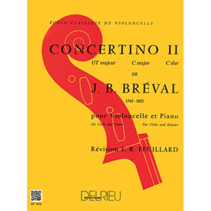 Breval, Concertino No. 2 in C for Cello and Piano (Delrieu)